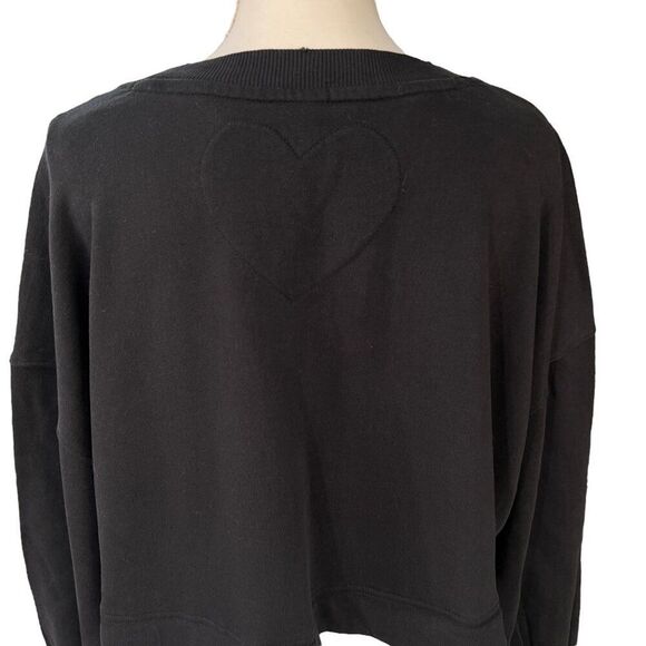 Free People NWT Eleanor Two Tone Oversized Sweatshirt Dress Black and White Sz S - Picture 5 of 10